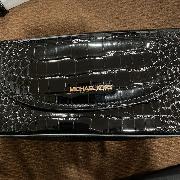 Michael Kors Black Croc-Embossed Women's Bag Patent Leather - Picture 10 of 10